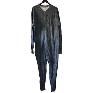 VTG LL Bean Cotton Wool Blend Union Suit Size 2XLT Grey Hunter Winter Camping